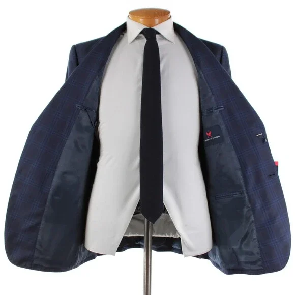 Cardinal of Canada NWT 100% Wool Sport Coat Size 42R US In Blues Plaid